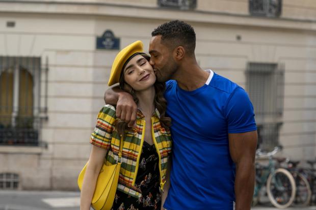 We Are Voice: (Left to right) Lily Collins as Emily and Lucien Laviscount as Alfie. Credit: Netflix